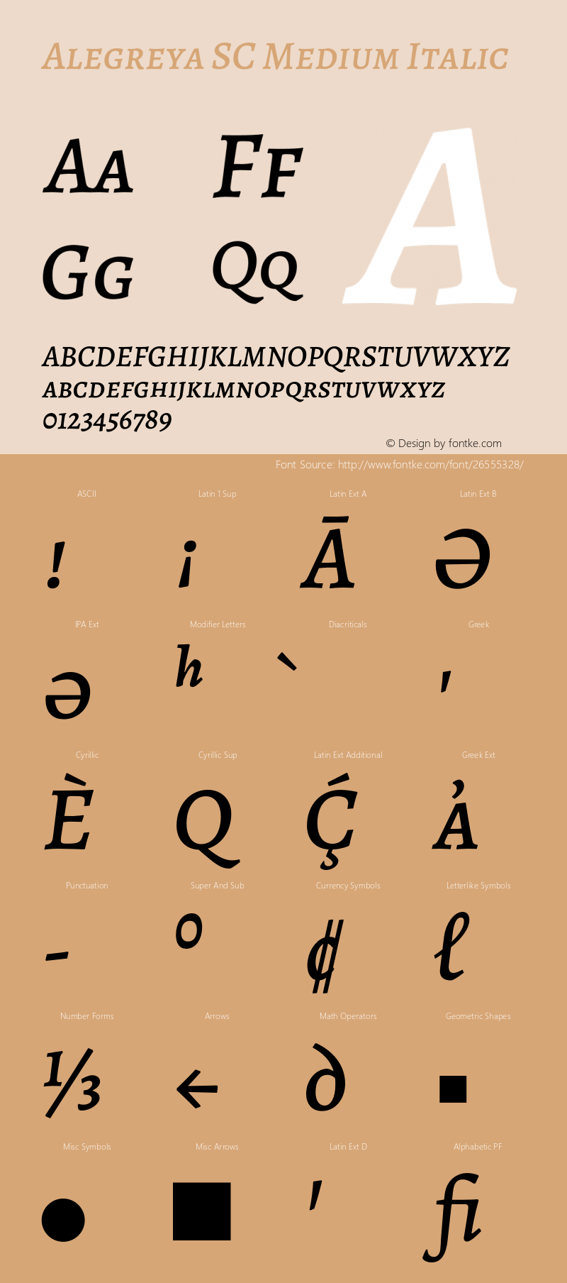 Alegreya SC Medium Italic Version 2.000;PS 002.000;hotconv 1.0.88;makeotf.lib2.5.64775 Font Sample