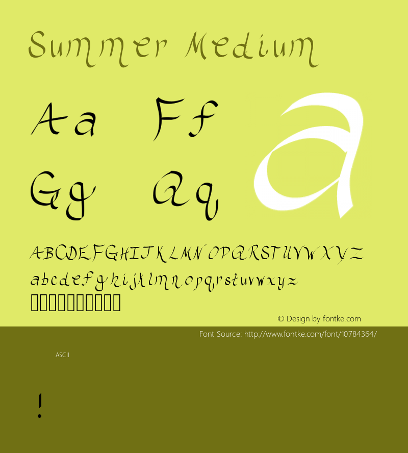 Summer Medium Version 001.000 Font Sample