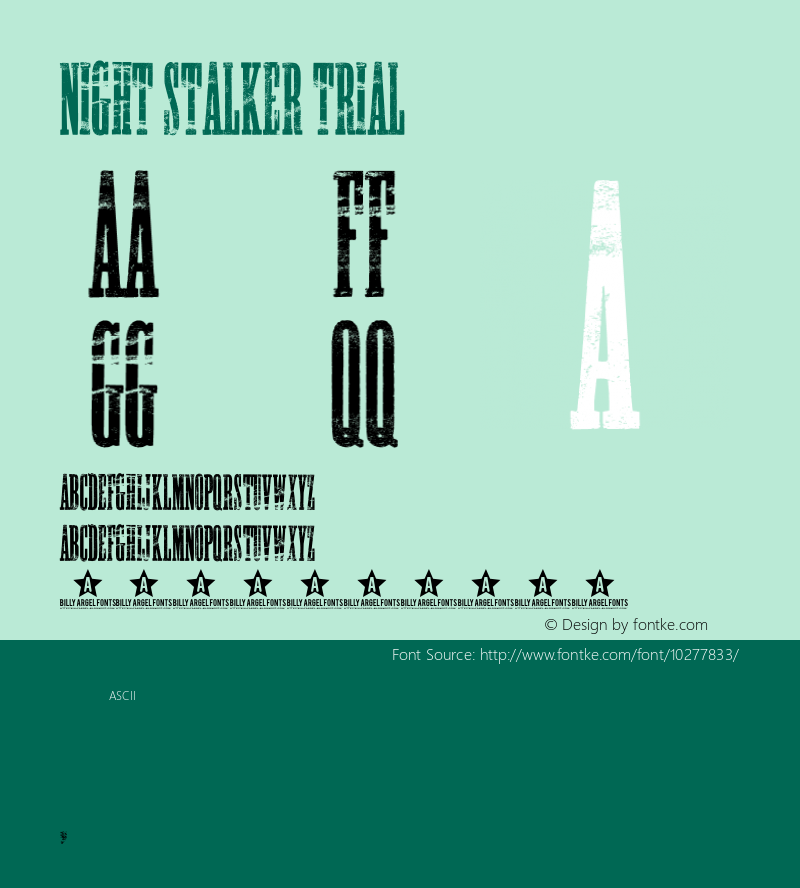 NIGHT STALKER TRIAL Version 1.000 Font Sample