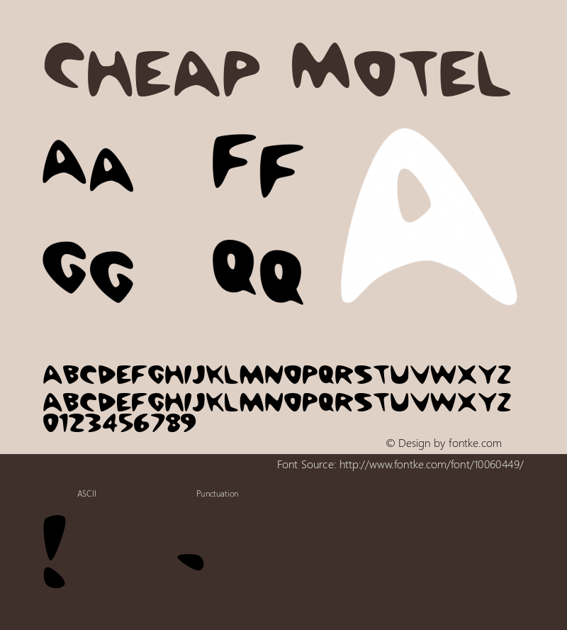 Cheap Motel Macromedia Fontographer 4.1 10/14/96 Font Sample