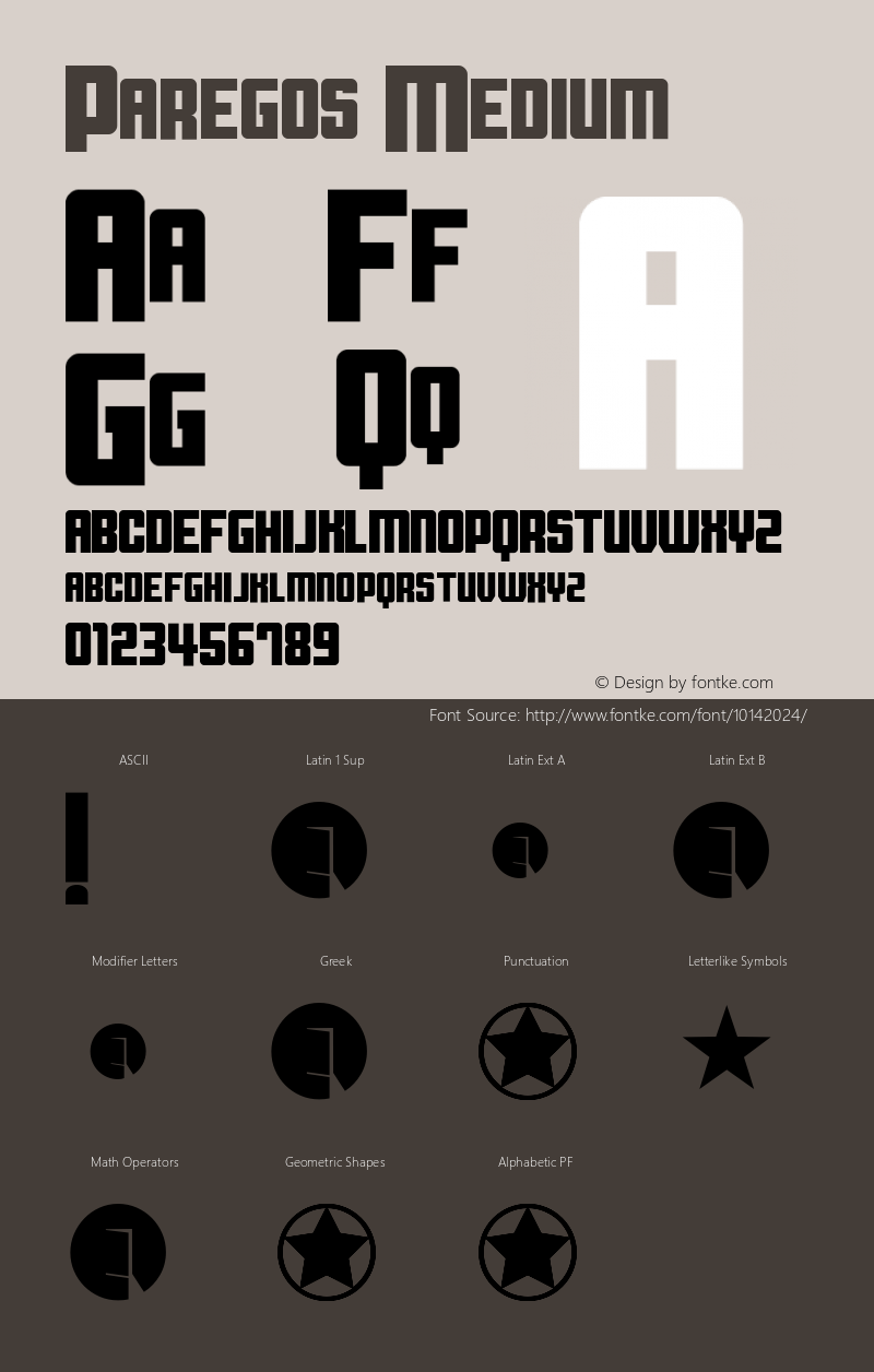 Paregos Medium 001.000 Font Sample