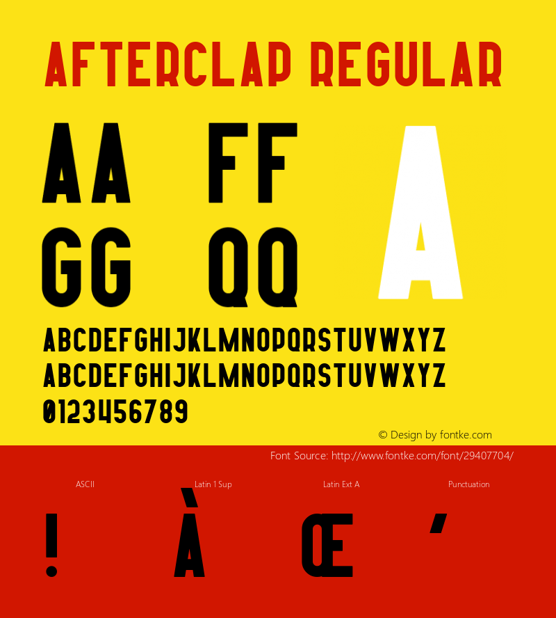 Afterclap Regular Version 1.002;Fontself Maker 3.0.0-3;YWFTv17 Font Sample