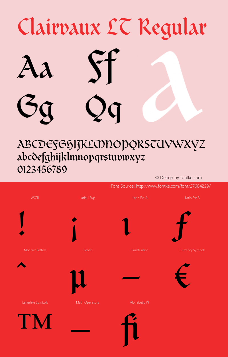 Clairvaux LT Version 6.03 Font Sample