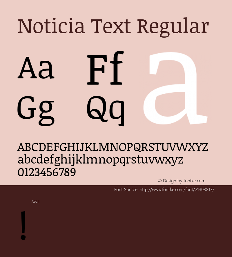 Noticia Text Regular  Font Sample