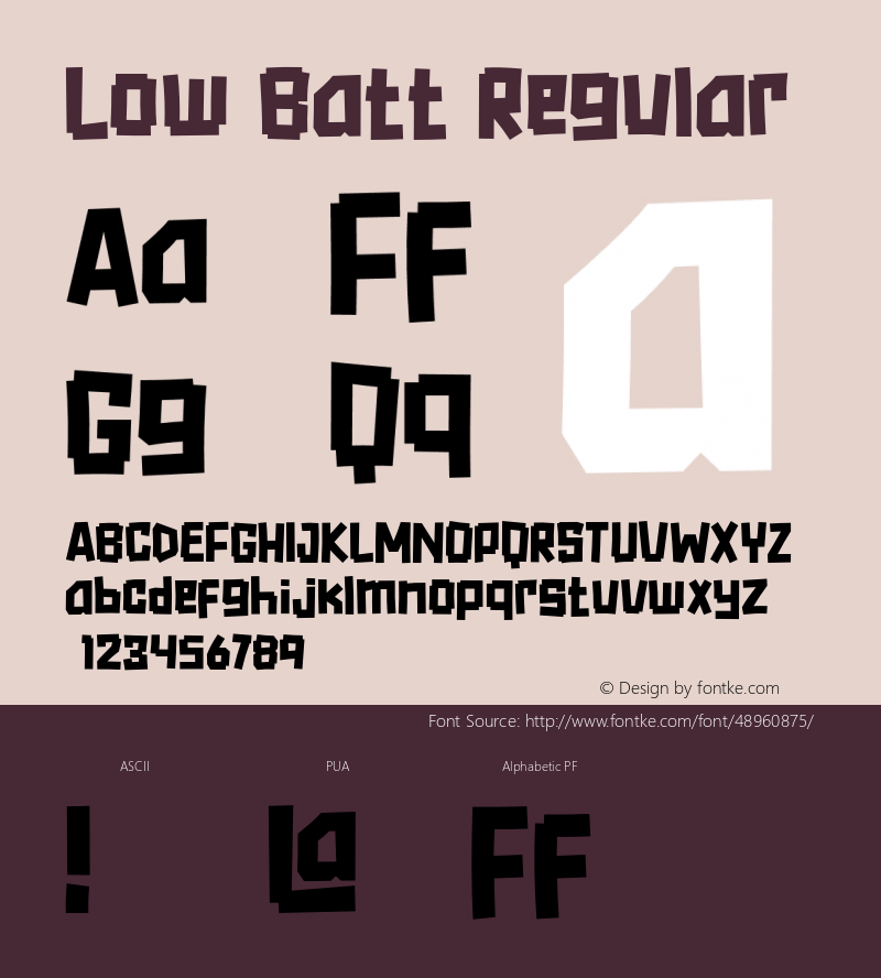 Low Batt Version 1.000 Font Sample