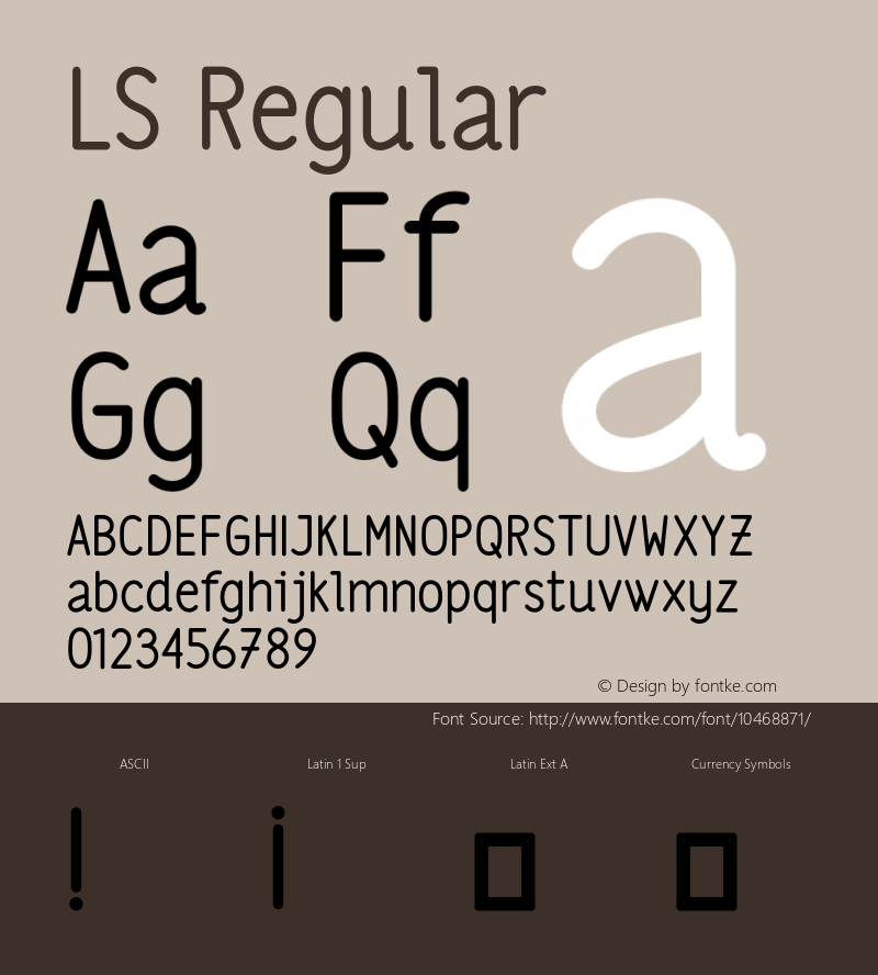 LS Regular Version 1.001;PS 001.001;hotconv 1.0.70;makeotf.lib2.5.58329 Font Sample