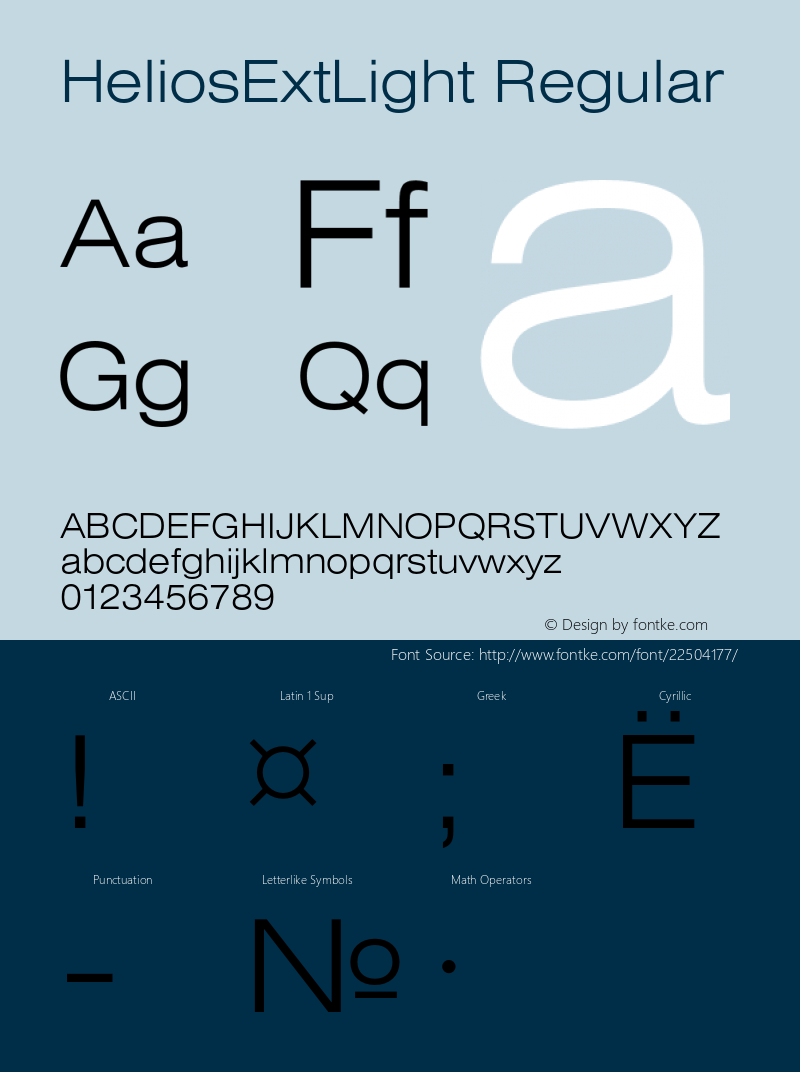 HeliosExtLight Version 1.100;PS 001.001;hotconv 1.0.38 Font Sample