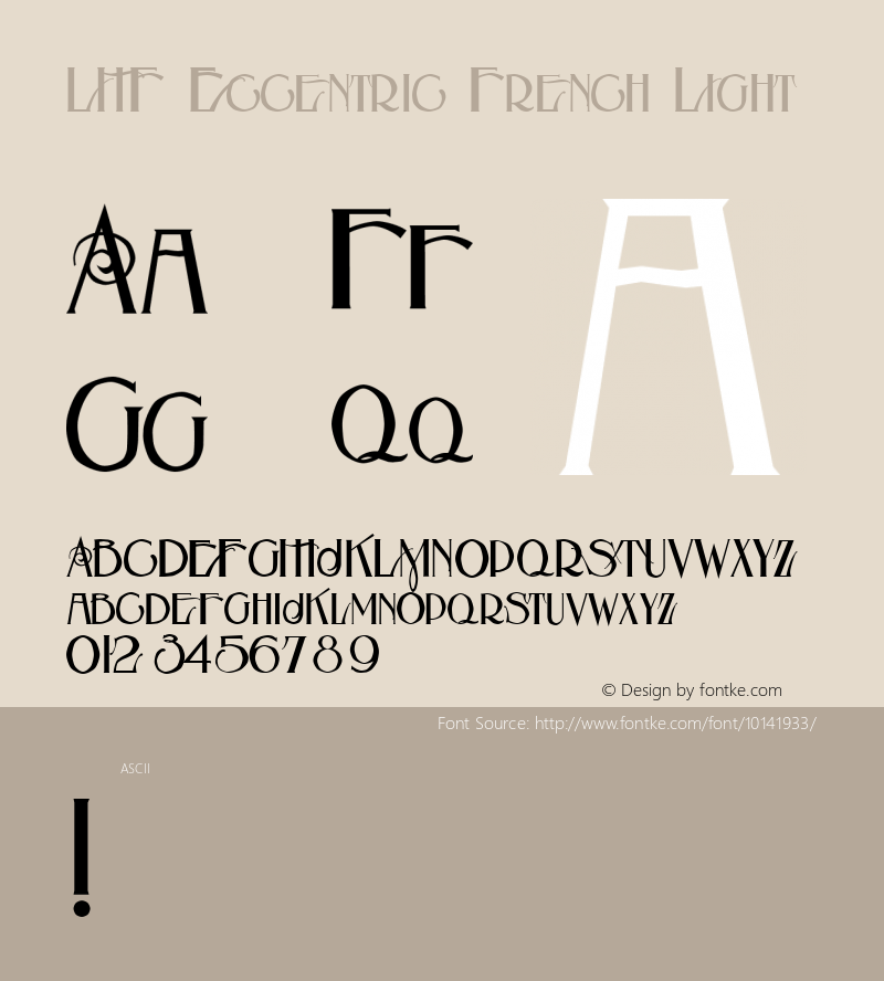 LHF Eccentric French Light 000.000 Font Sample