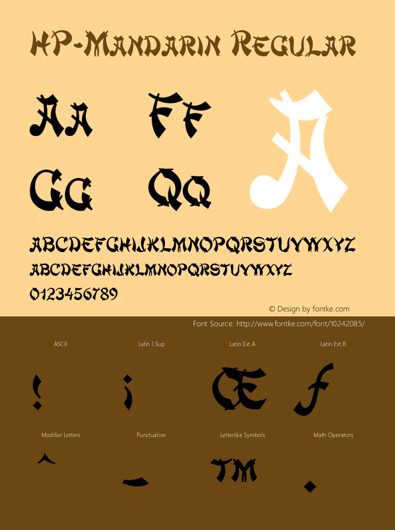 HP-Mandarin Regular 2 Font Sample