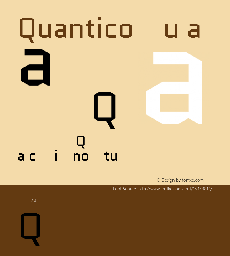 Quantico Regular Version 2.002 Font Sample