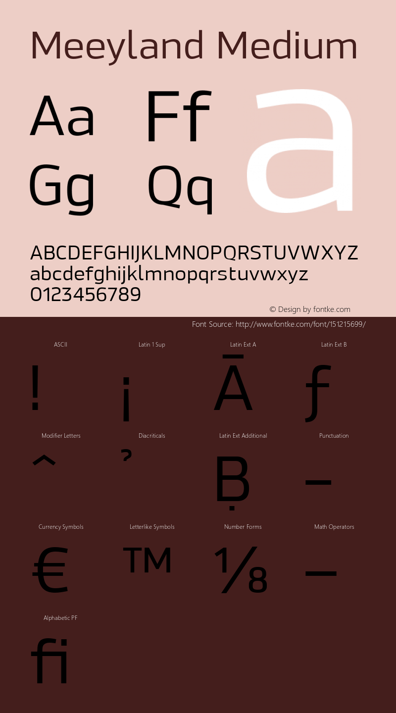 Meeyland Medium Version 001.001 Font Sample