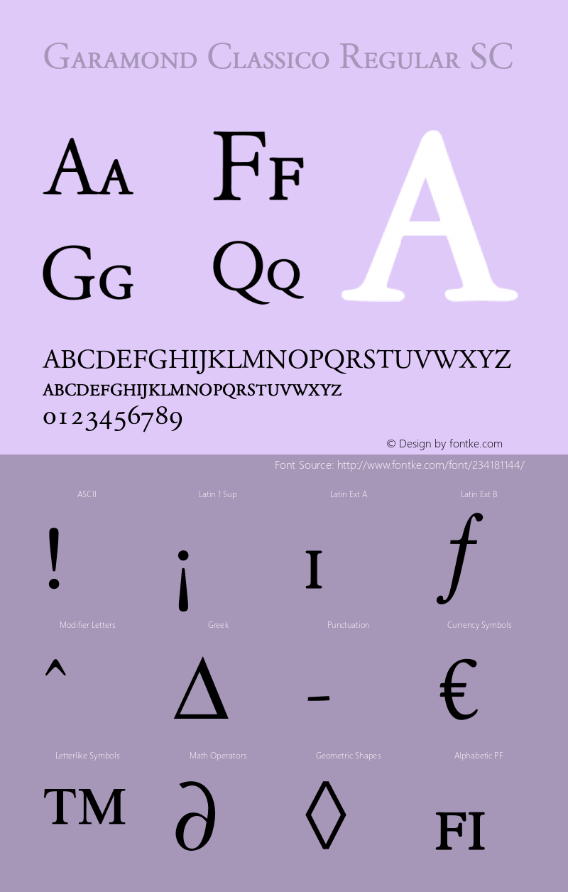 Garamond Classico SC Version 1.10图片样张