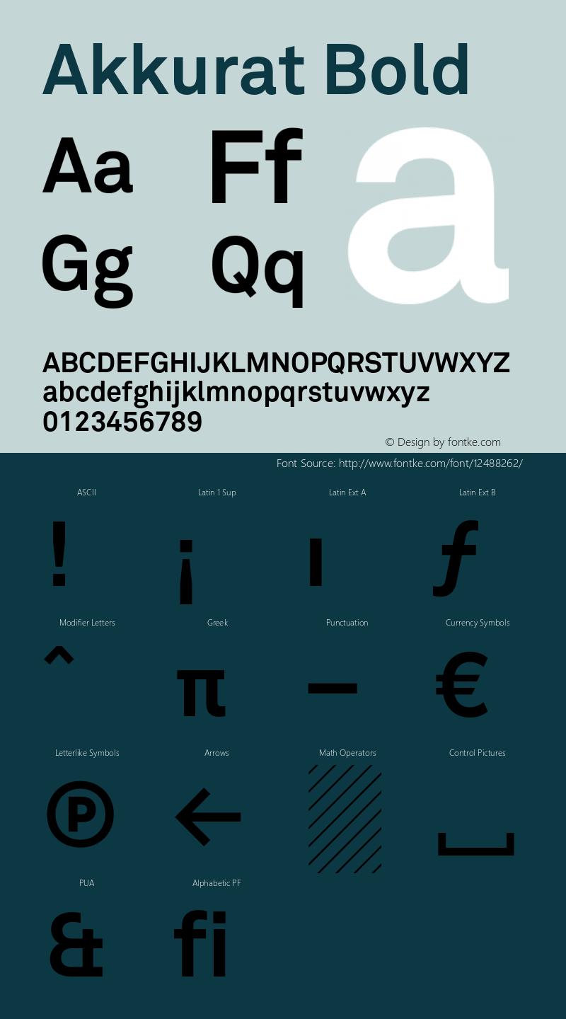 Akkurat Bold Version 1.100;PS 001.001;Core 1.0.38 Font Sample