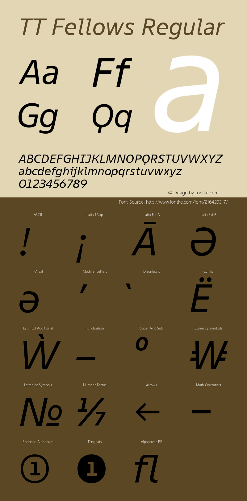 TT Fellows Italic Version 1.00图片样张