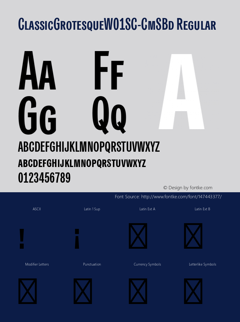 Classic Grotesque W01SC Cm SBd Version 1.00 Font Sample