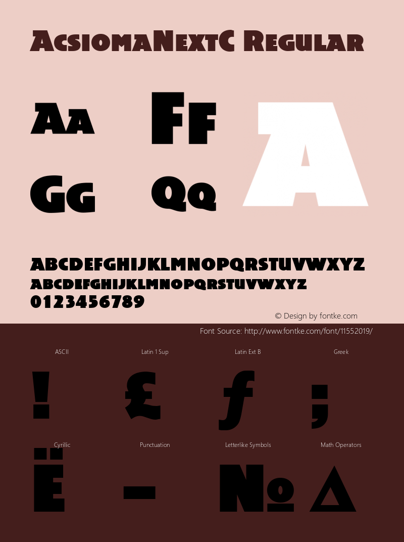 AcsiomaNextC Regular Version 001.000 Font Sample