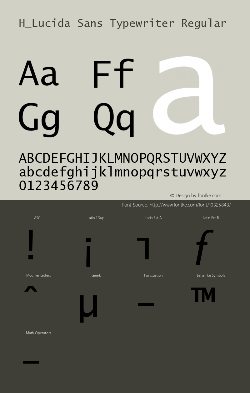 H_Lucida Sans Typewriter Regular 1997.01.21 Font Sample