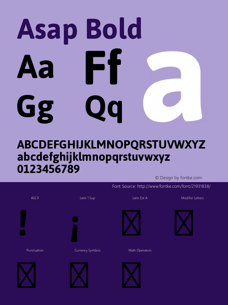 Asap Bold Version 1.007 Font Sample