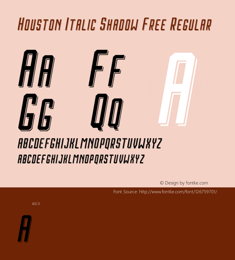 Houston Italic Shadow Free Version Font Sample