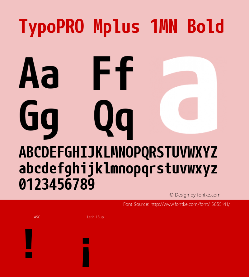 TypoPRO Mplus 1MN Bold Version 1.059 Font Sample