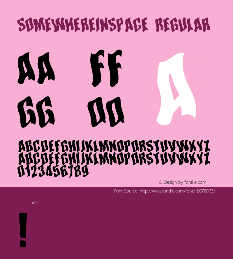 SomewhereInSpace Regular 2 Font Sample