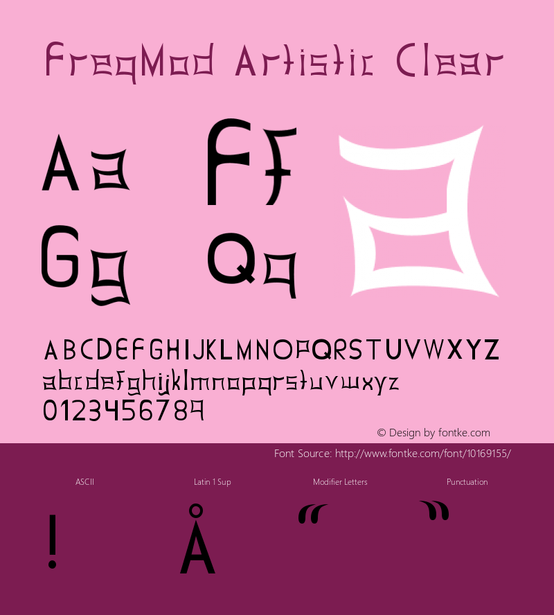 FreqMod Artistic Clear Version 001.000 Font Sample