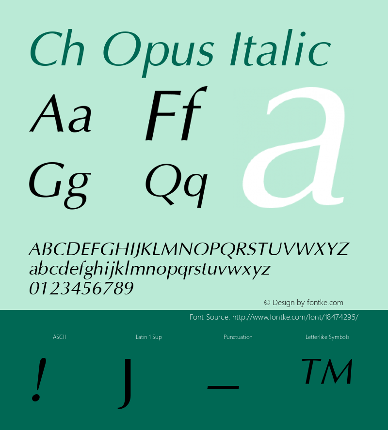 Ch Opus Italic 001.000 Font Sample