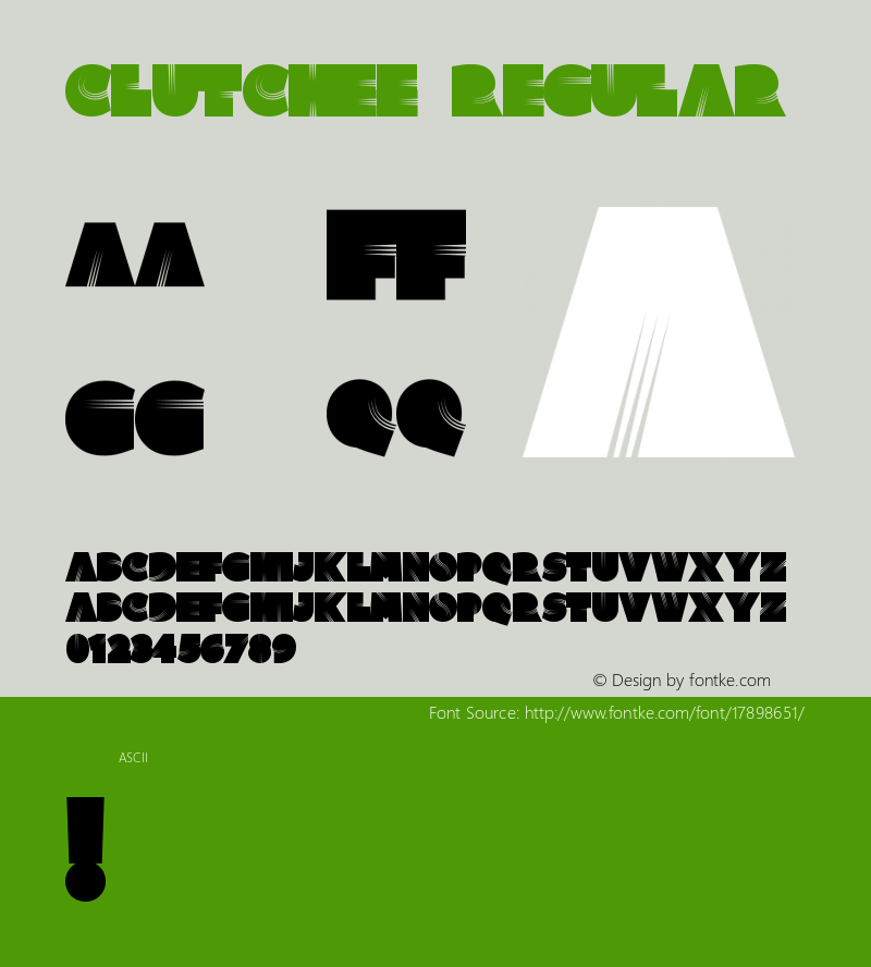 Clutchee Regular 1.000 Font Sample