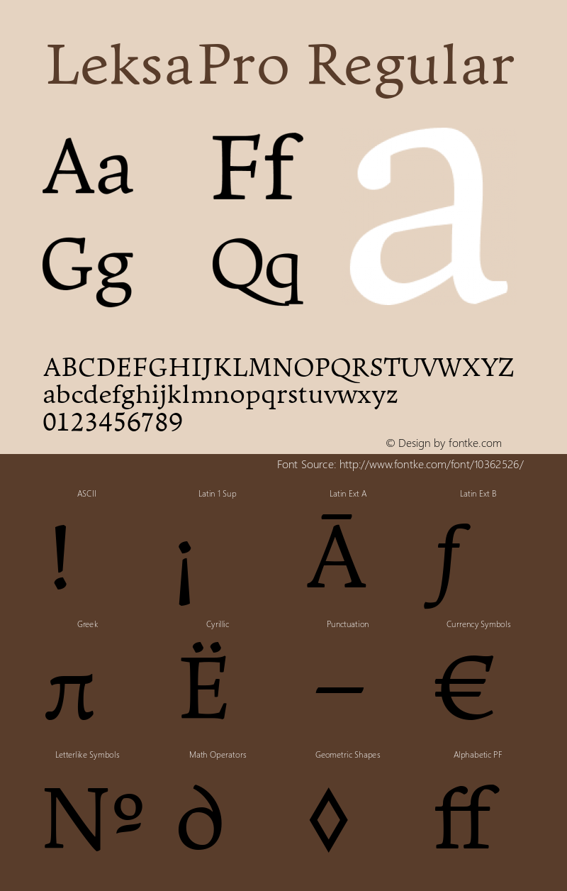 LeksaPro Regular Version 001.000 Font Sample