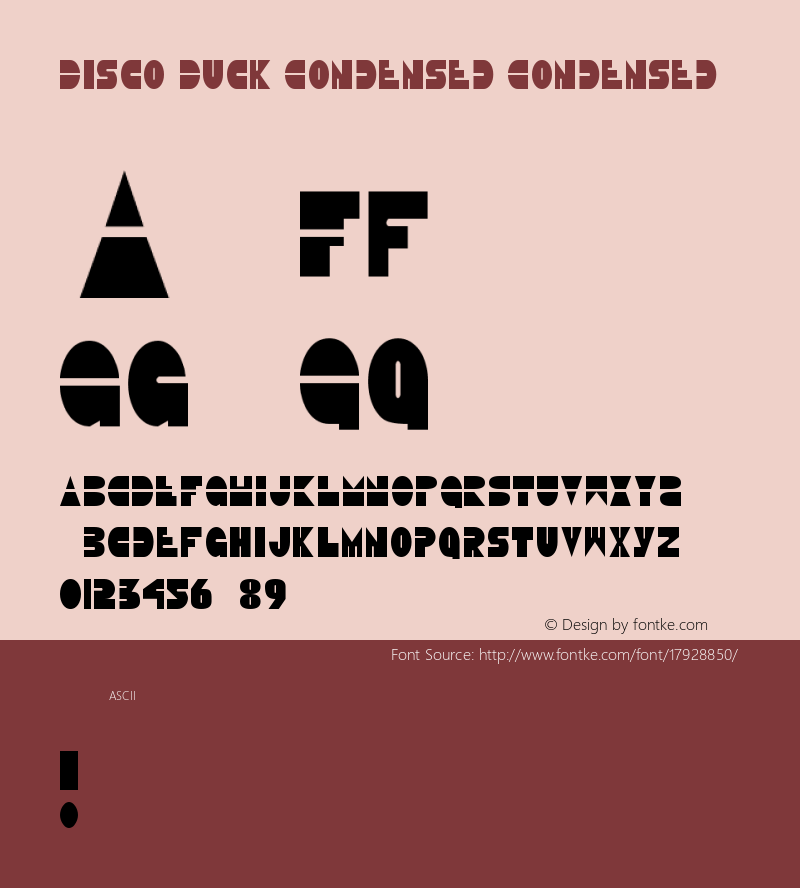 Disco Duck Condensed Condensed Version 2 Font Sample