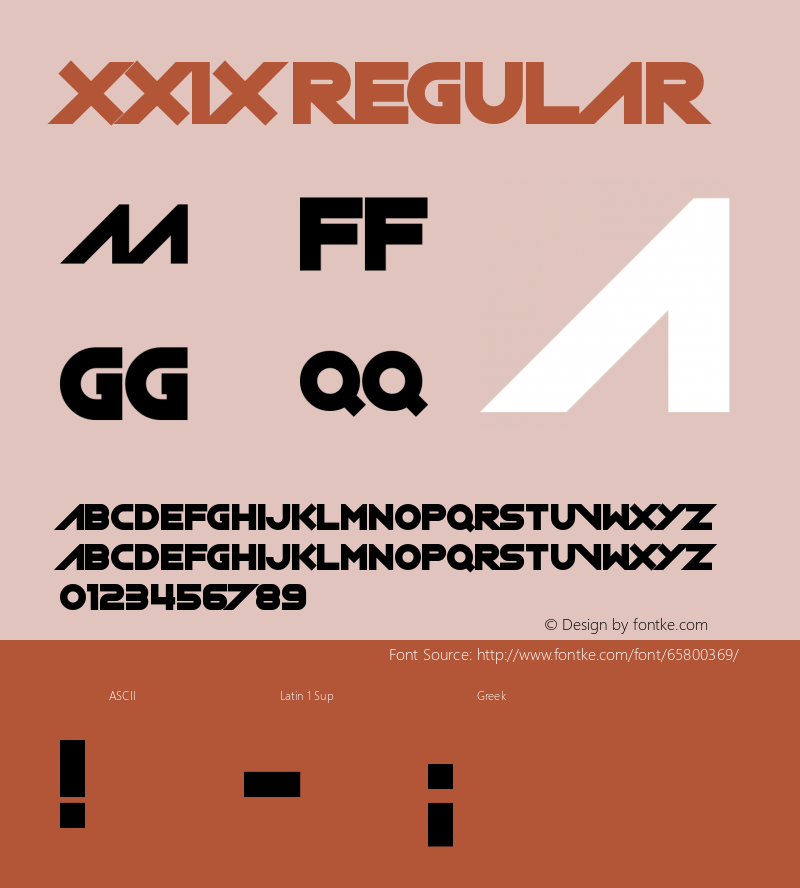 XXIX Version 1.00;May 14, 2020;FontCreator 11.5.0.2430 64-bit Font Sample