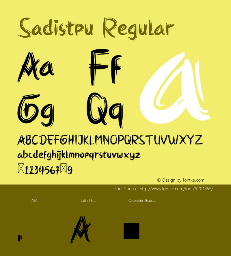 Sadistpu Regular Version 1.002;Fontself Maker 3.5.1 Font Sample
