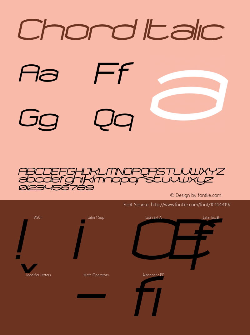 Chord Italic Version 1.000;PS 001.000;hotconv 1.0.38 Font Sample