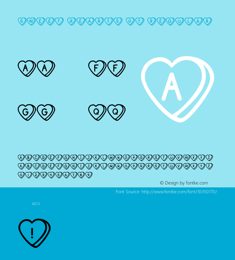 Sweet Hearts OT Regular Version 1.000 Font Sample