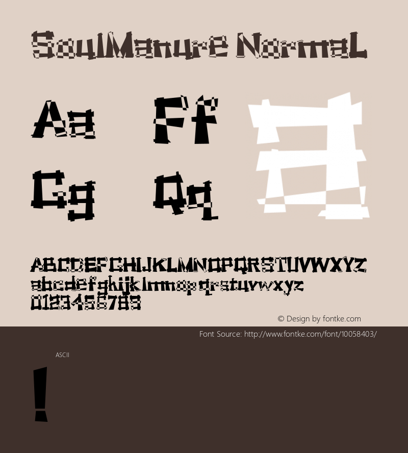 SoulManure NormaL Version 12 Font Sample