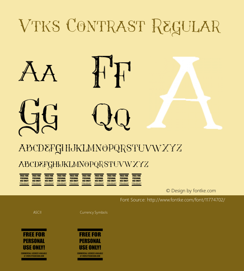 Vtks Contrast Regular Version 1.00 December 13, 2012, initial release Font Sample