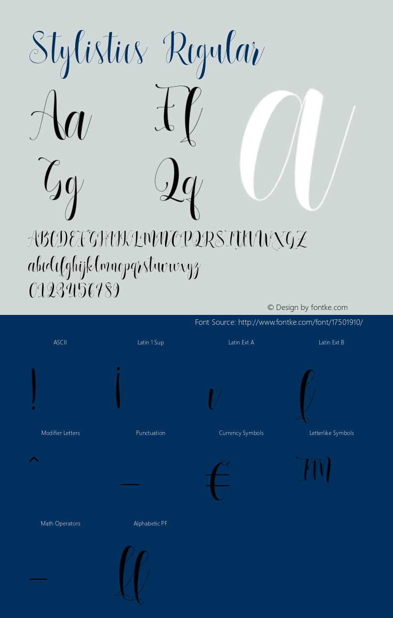 Stylistics Regular Version 2.000 Font Sample