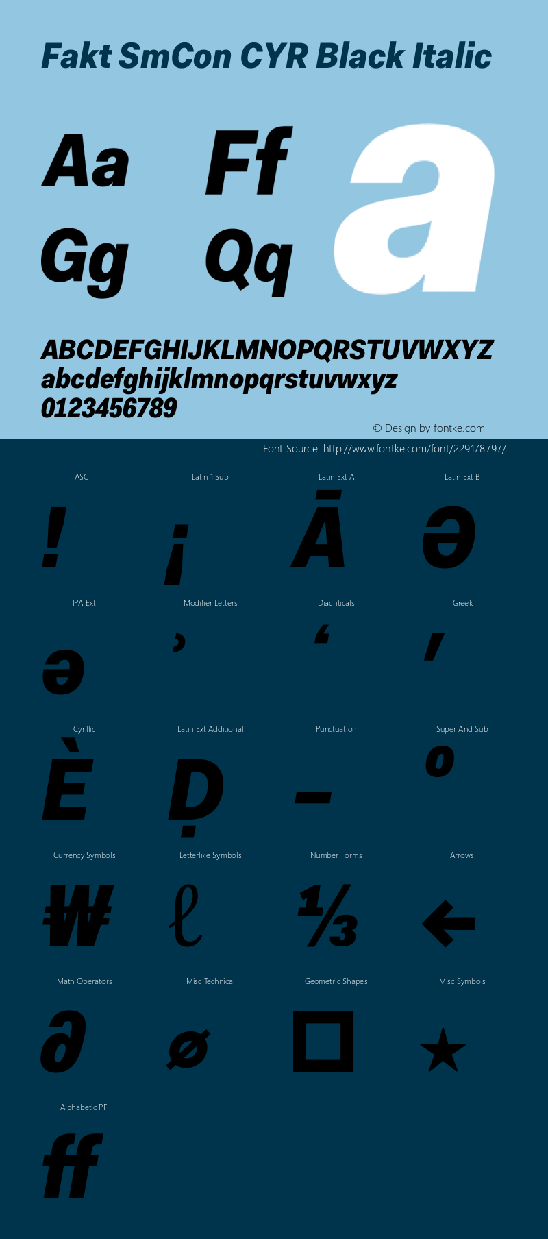 Fakt SmCon CYR Black Italic Version 4.001; build 0001图片样张