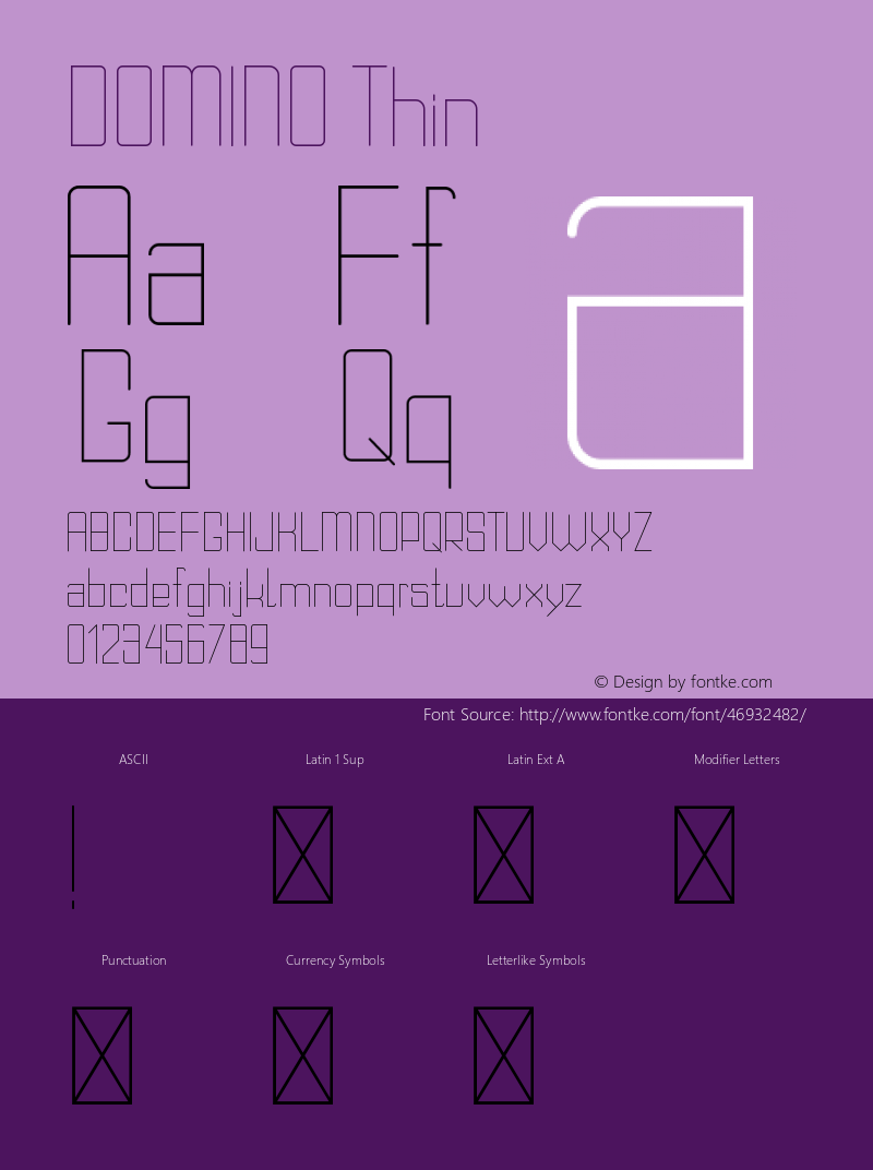 DOMINO Thin Version 1.002;Fontself Maker 3.0.0-3 Font Sample