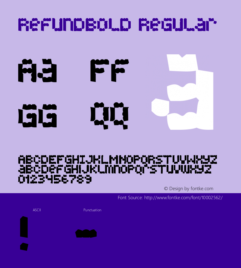 RefundBold Regular Macromedia Fontographer 4.1 1/5/99 Font Sample