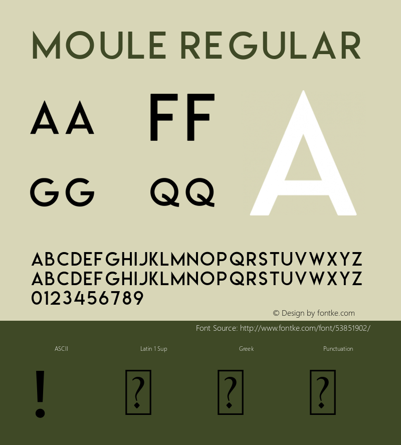 Moule Version 1.00;January 24, 2020;FontCreator 11.5.0.2422 64-bit Font Sample