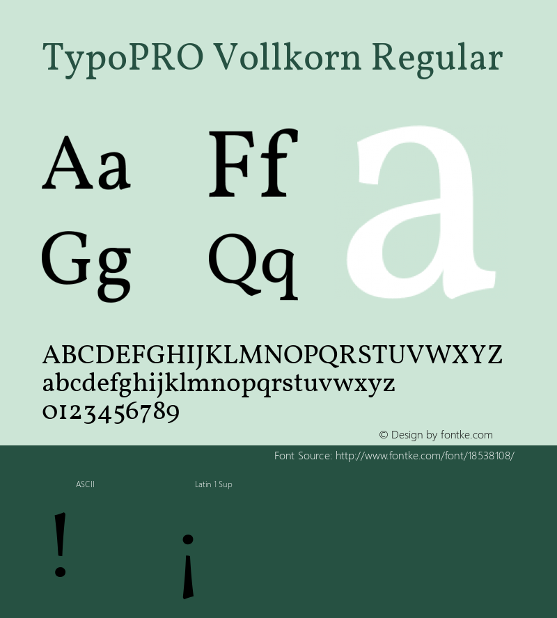 TypoPRO Vollkorn Regular Version 3.005;PS 003.005;hotconv 1.0.70;makeotf.lib2.5.58329 Font Sample