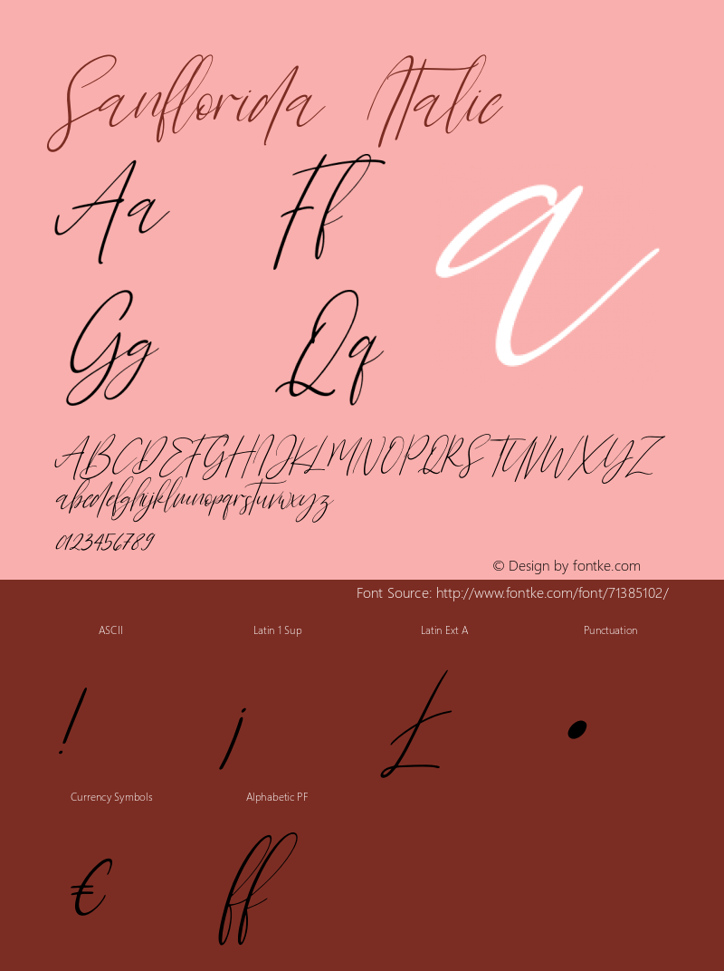 Sanflorida Italic Version 1.00;August 3, 2020;FontCreator 12.0.0.2563 64-bit Font Sample