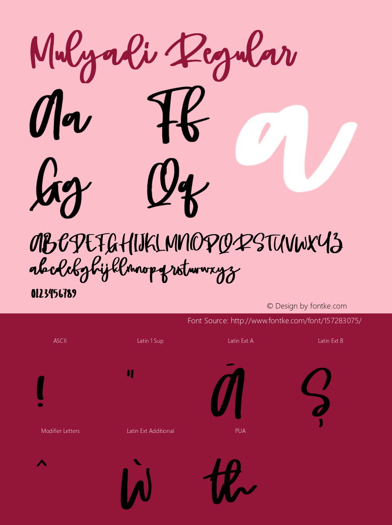 Mulyadi Version 1.000 Font Sample