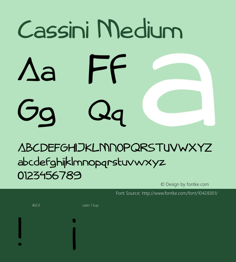 Cassini Medium Version 0.5 Font Sample