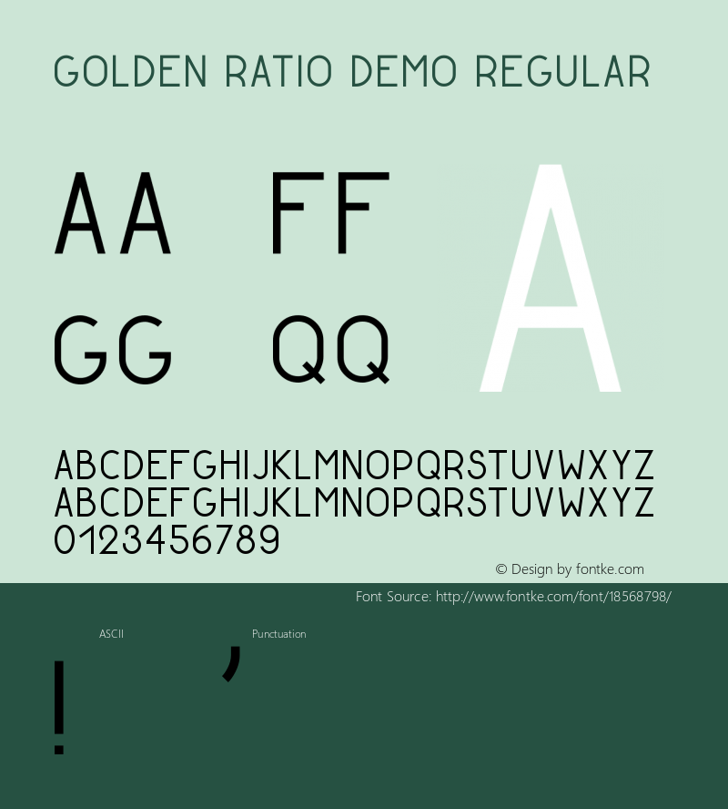 Golden Ratio Demo Regular Version 001.000 Font Sample