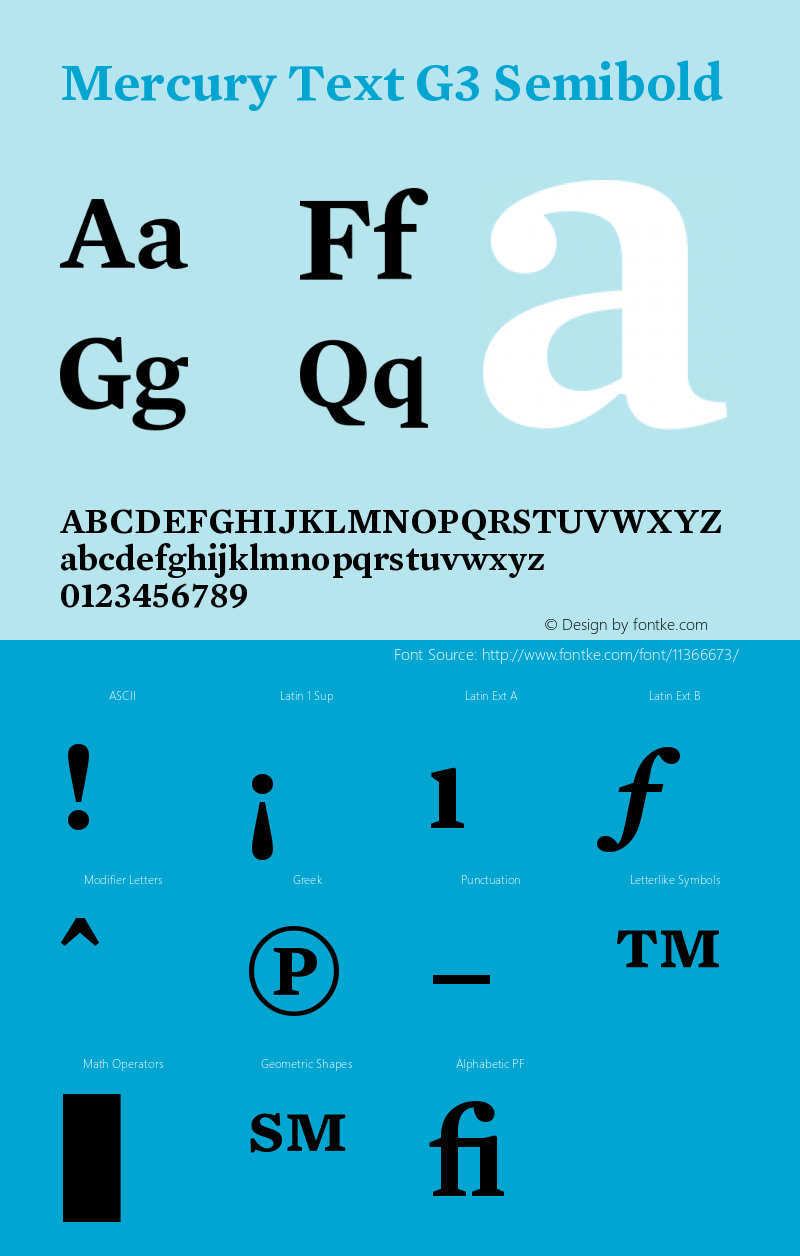 Mercury Text G3 Semibold Version 001.000 Font Sample