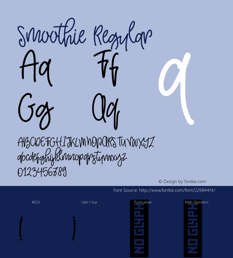 Smoothie Regular Version 1.000 Font Sample