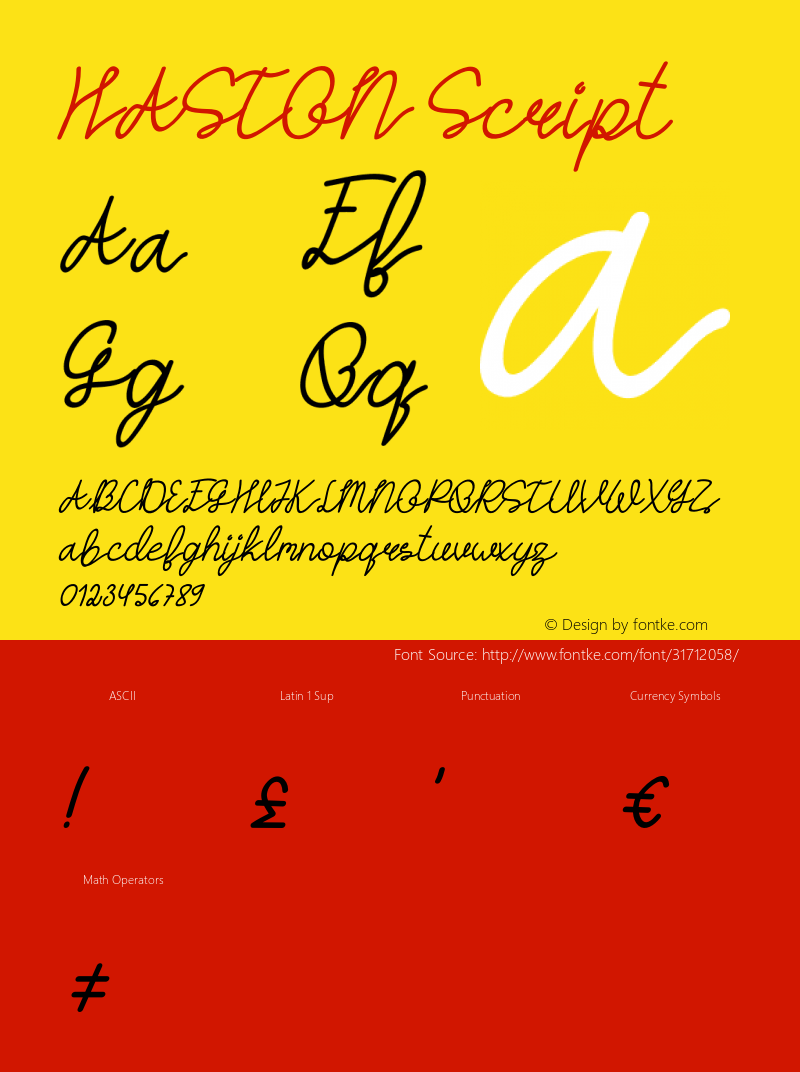 HASTON Script Version 1.004;Fontself Maker 3.1.2 Font Sample