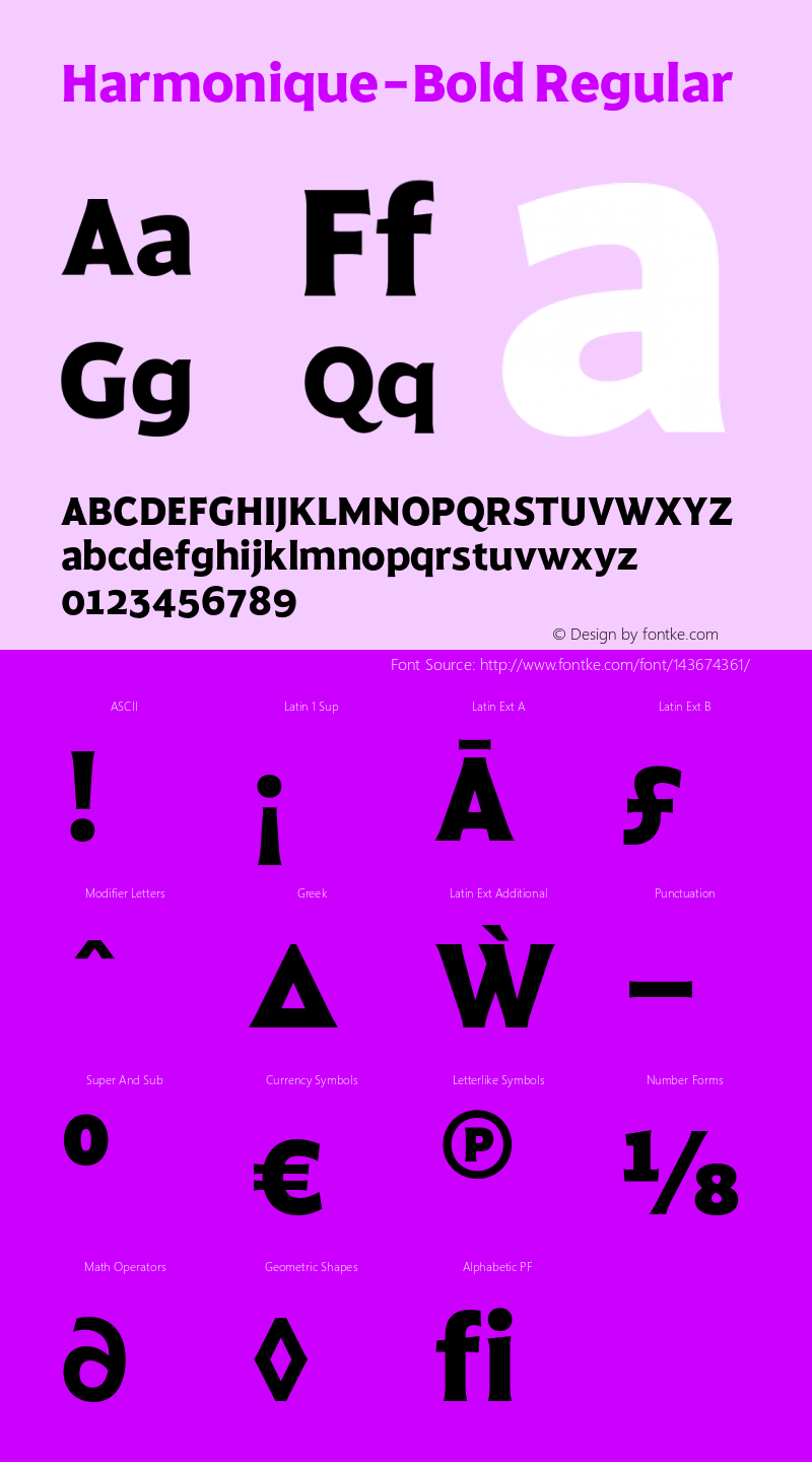 Harmonique W05 Bold Version 1.00 Font Sample